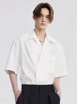 v-neck simple mode shirt (short sleeve) nc0050