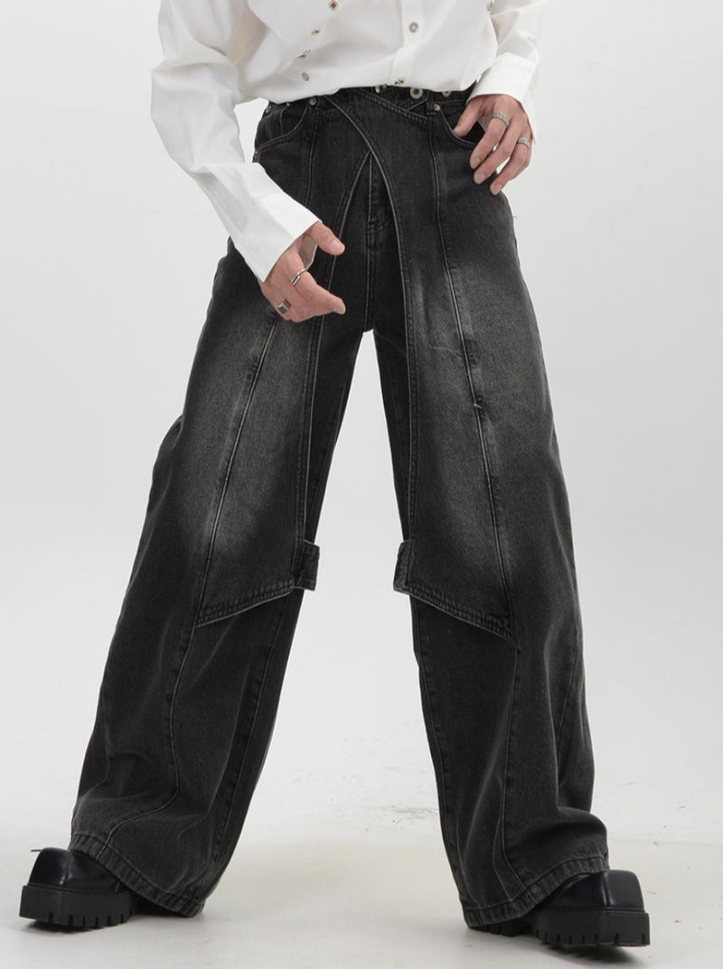 heavy duty edge design denim pants nc0088