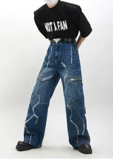 distressed wide denim pants nc0052