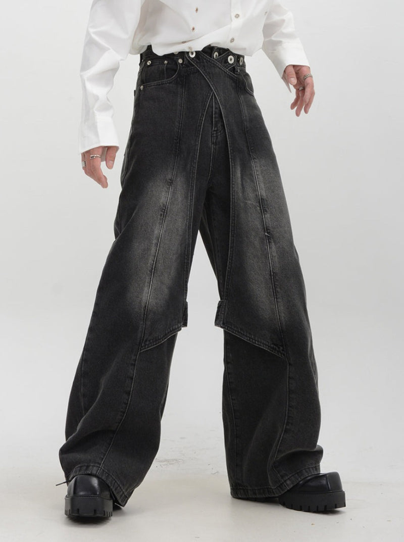 heavy duty edge design denim pants nc0088