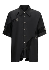 buckle asymmetric mode shirt nc0017