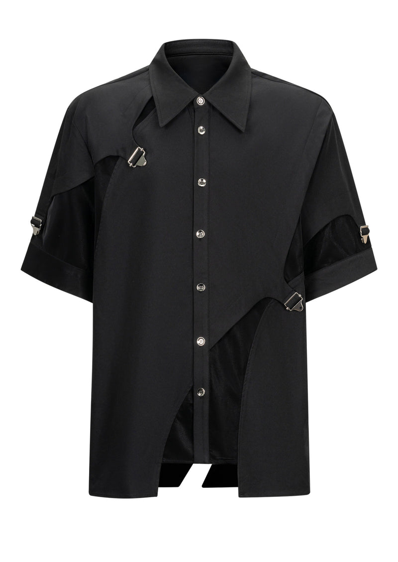 buckle asymmetric mode shirt nc0017