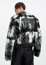 tie-dye fur leather niche jacket nc0008