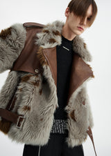 eco fur belt design jacket nc0009