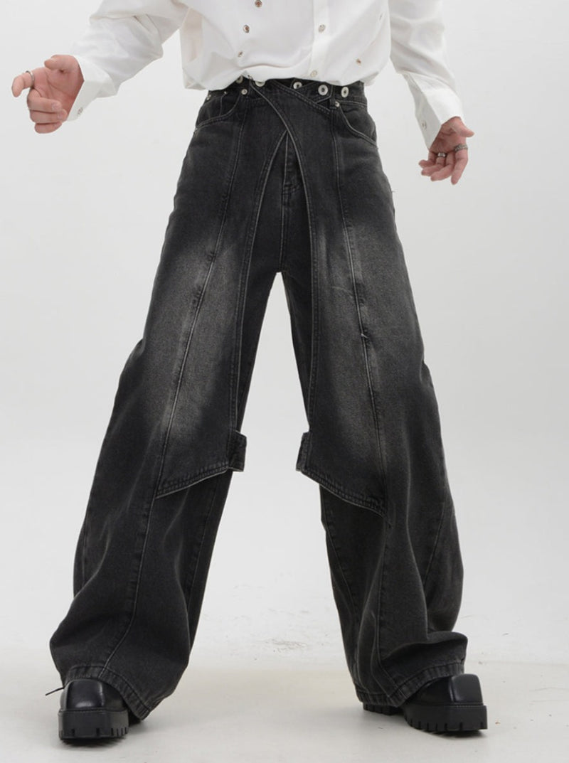 heavy duty edge design denim pants nc0088