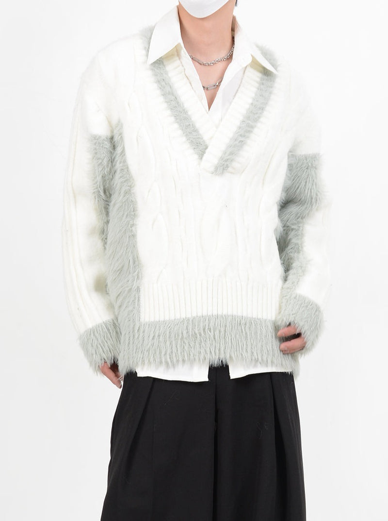 bicolor mohair knit nc0089