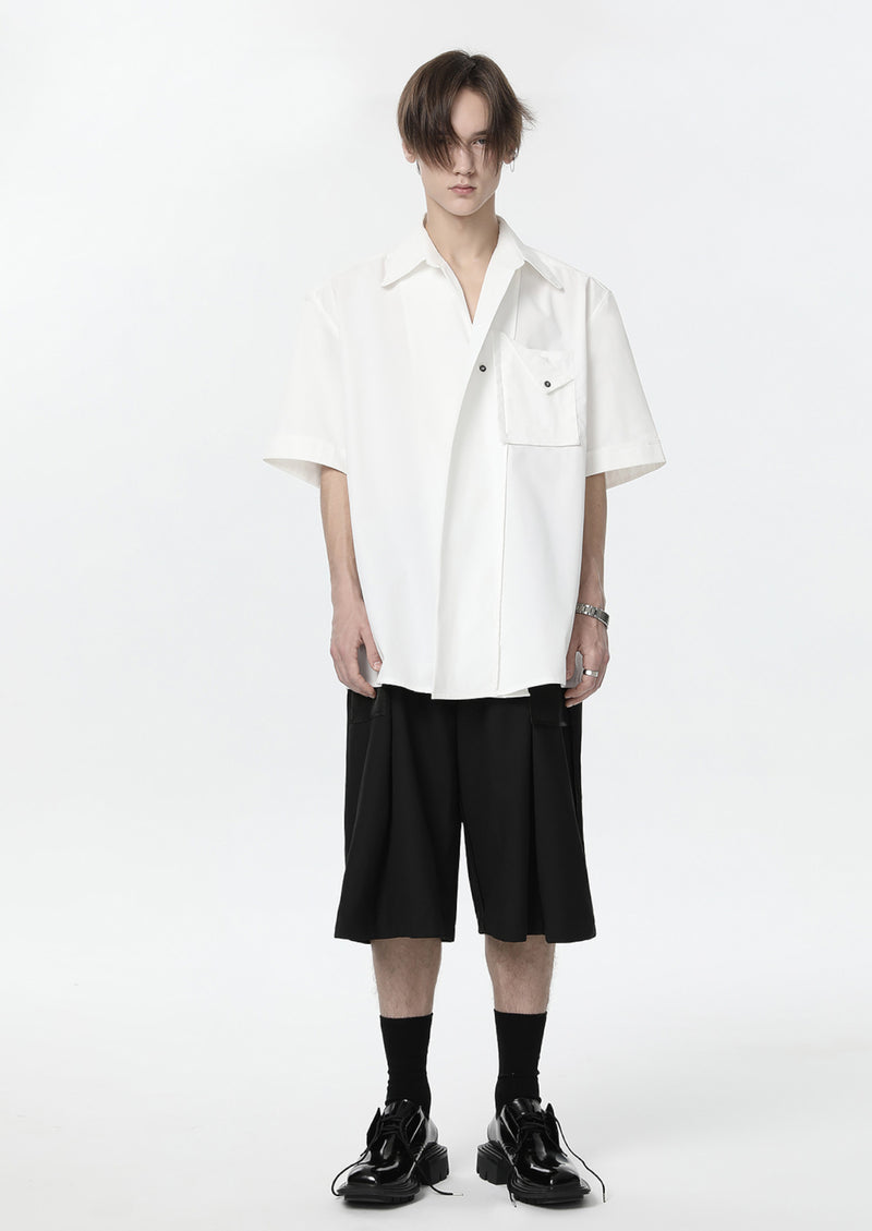 v-neck simple mode shirt (short sleeve) nc0050