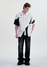 buckle asymmetric mode shirt nc0017