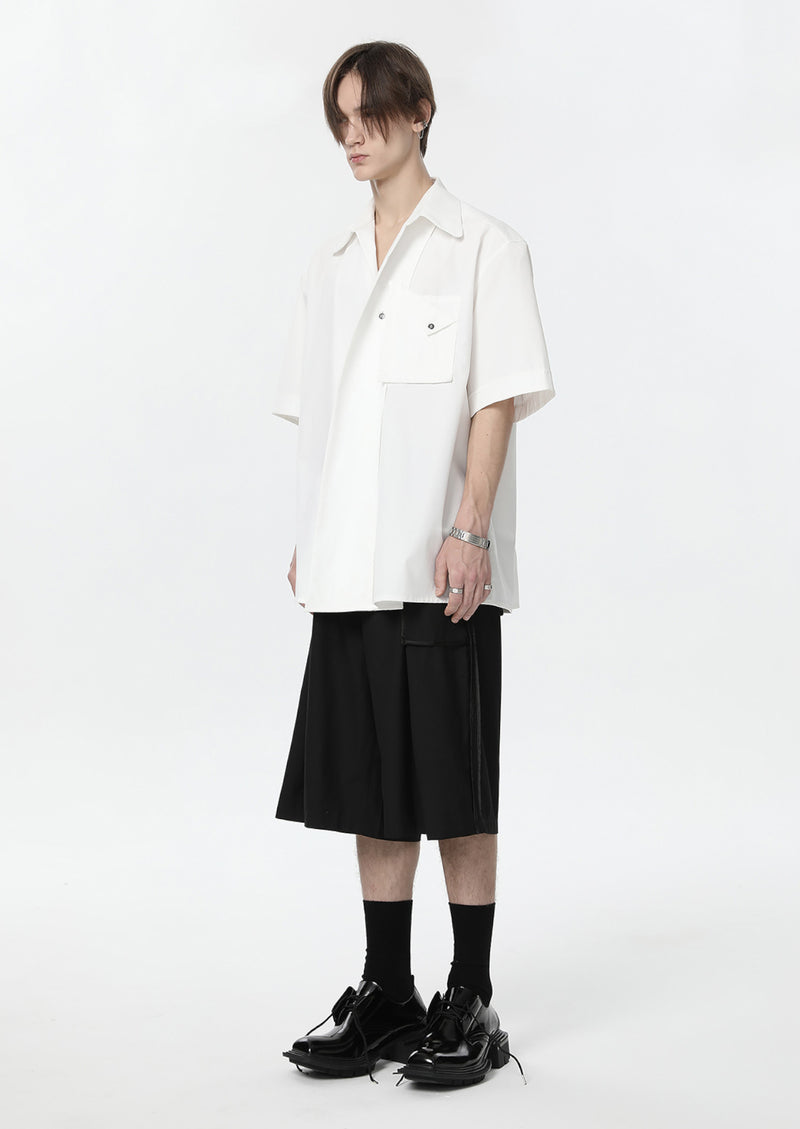 v-neck simple mode shirt (short sleeve) nc0050