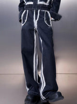 spray color draped denim pants nc0029