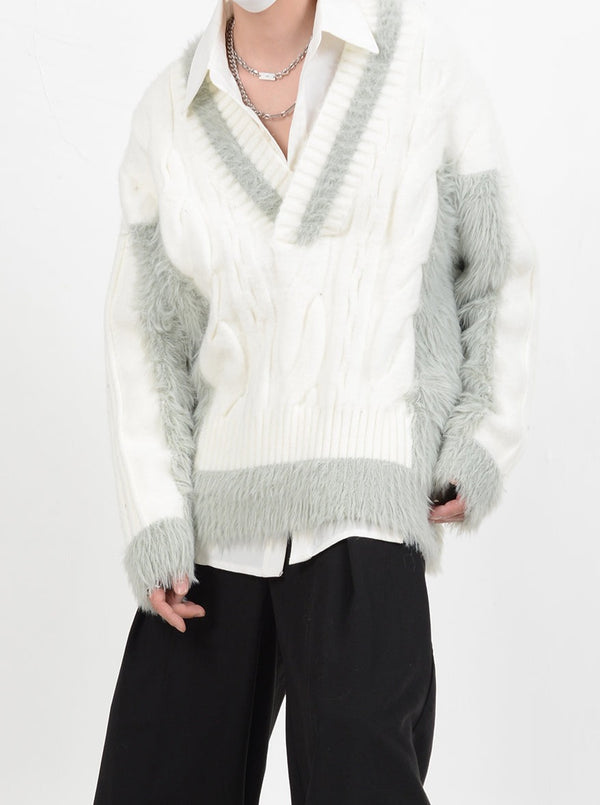 bicolor mohair knit nc0089