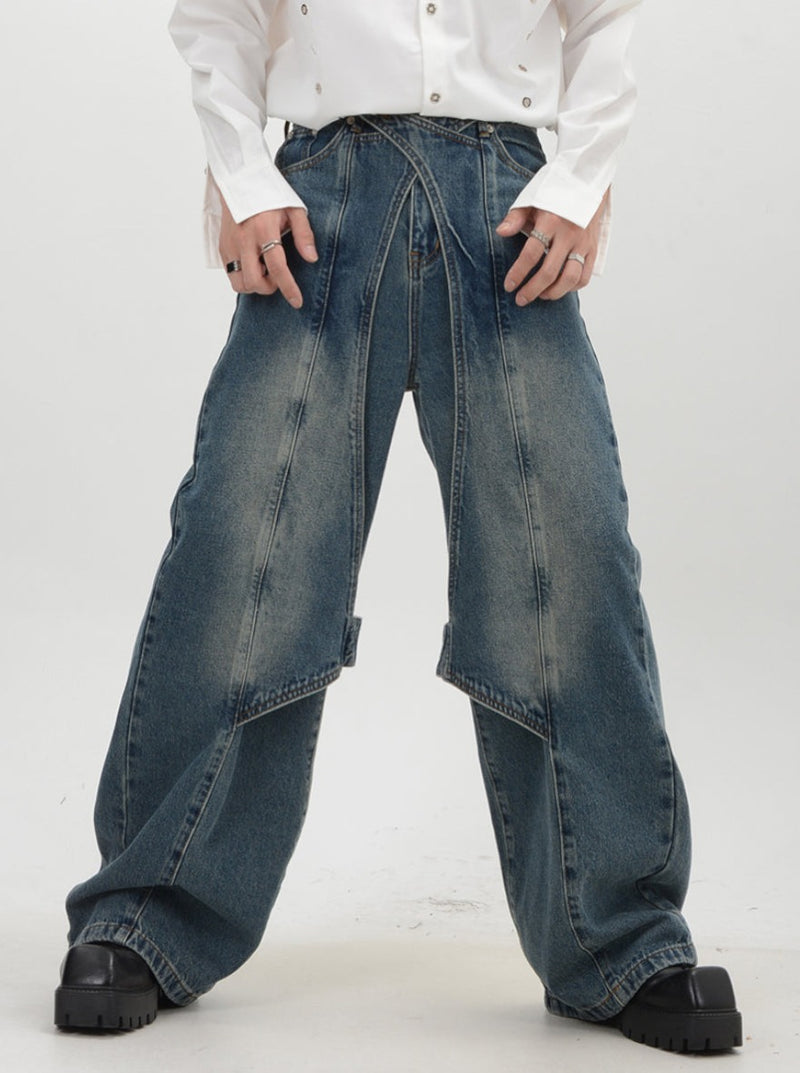 heavy duty edge design denim pants nc0088