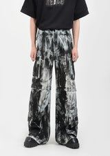 retro tie-dye loose denim pants nc0051