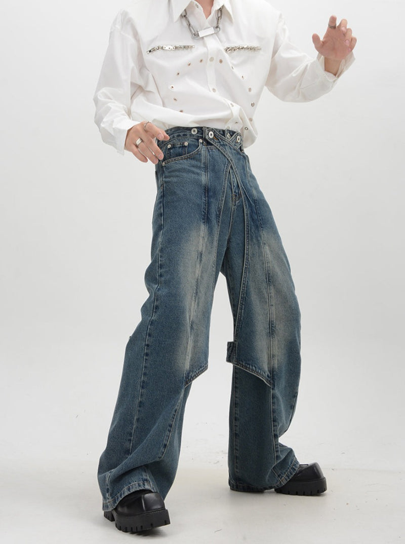 heavy duty edge design denim pants nc0088