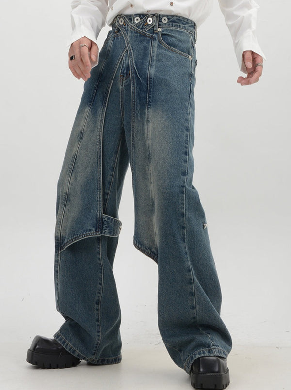 heavy duty edge design denim pants nc0088