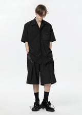 v-neck simple mode shirt (short sleeve) nc0050