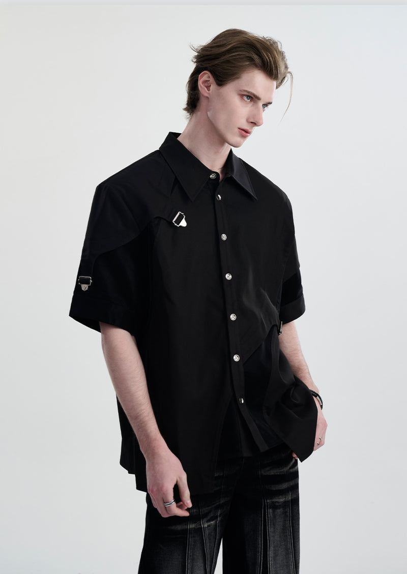 buckle asymmetric mode shirt nc0017