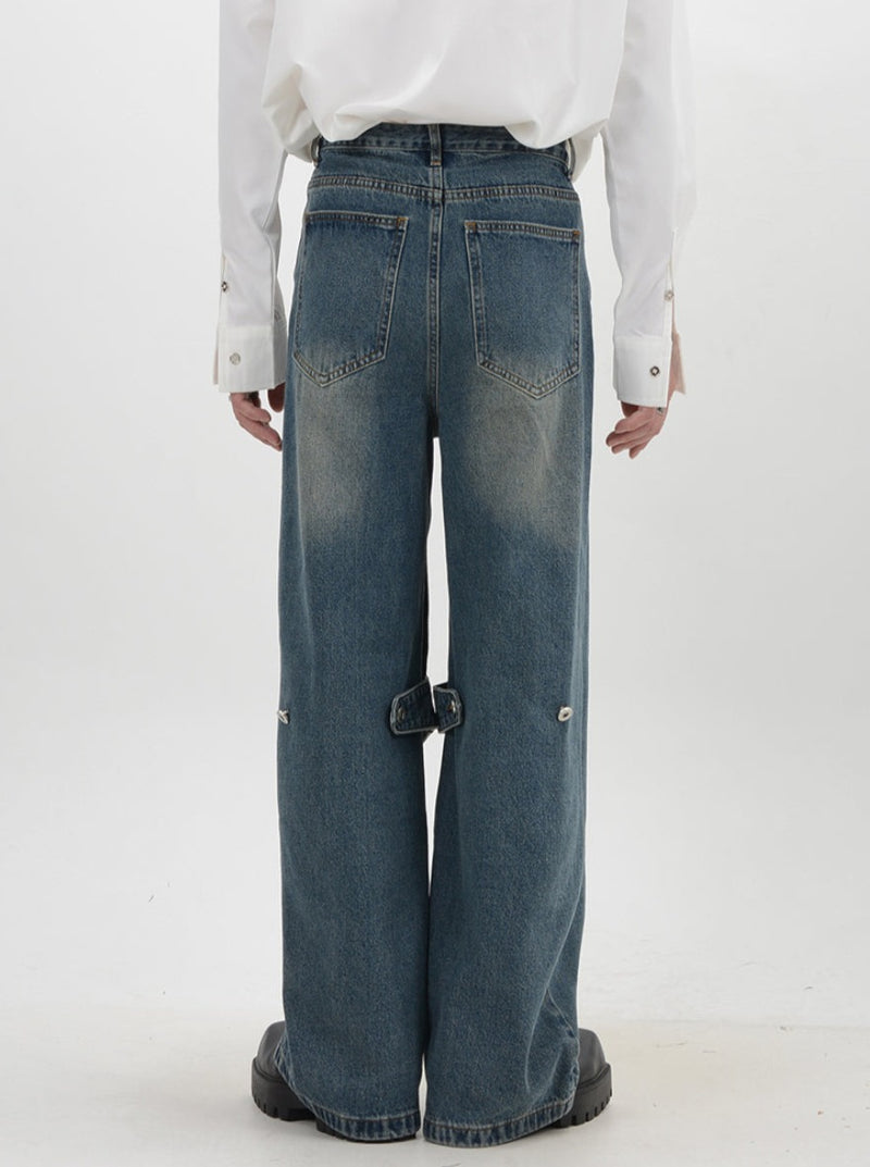 heavy duty edge design denim pants nc0088