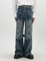 heavy duty edge design denim pants nc0088