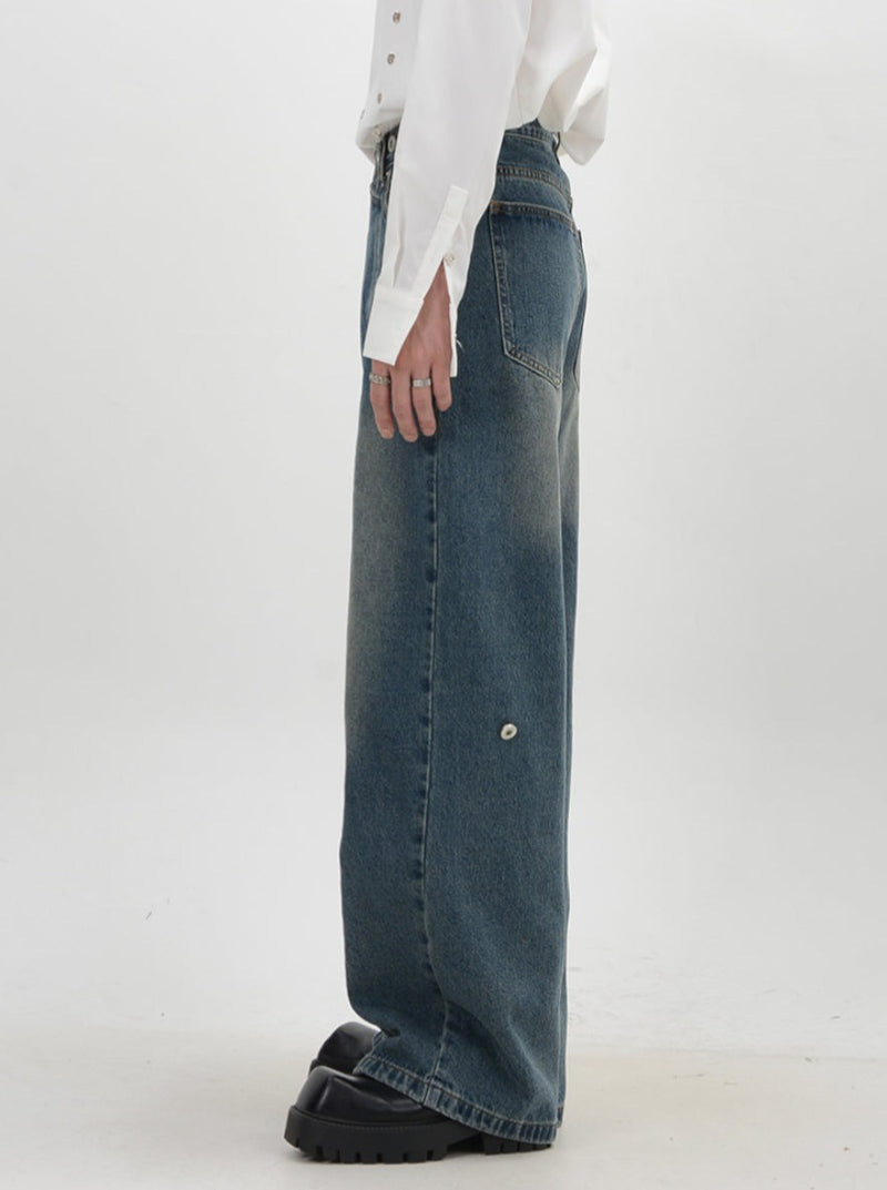 heavy duty edge design denim pants nc0088