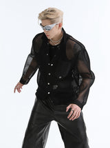 high neck mesh shirt nc0066