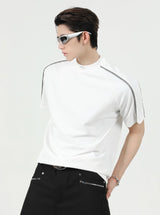 splicing high neck T-shirt nc0067