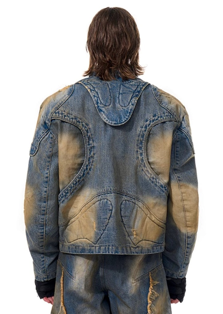 wilderness style short stand collar denim jacket nc0334 – NOCT