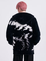 rope design monochrome zip-up knit nc0219