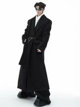 high end metal buckle wool coat nc0244