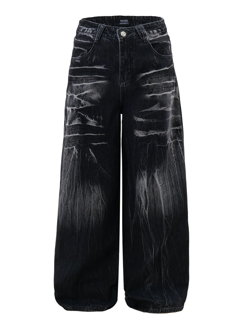 loose washed denim pants nc0193