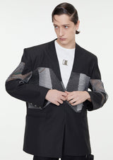 mesh splicing jacket nc0007