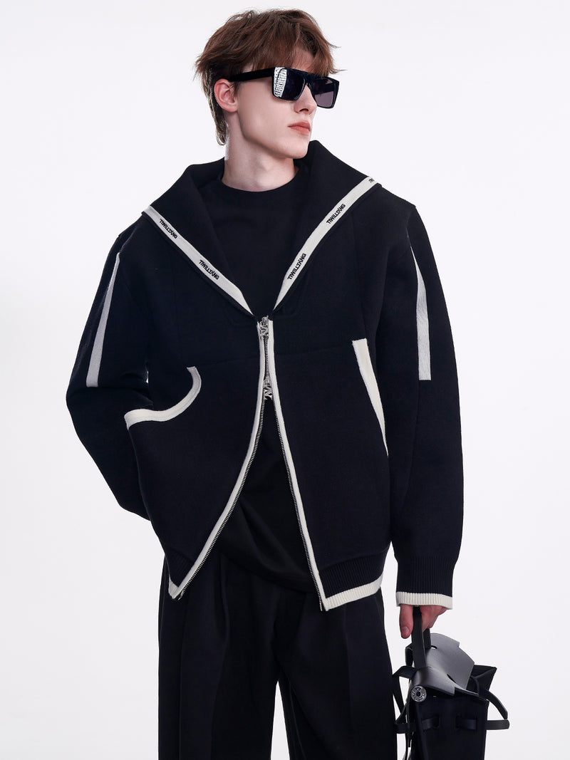 bicolor zip up hoodie nc0173