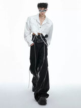 zip drape design pants nc0119