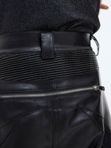 leather punk micro flare pants nc0120