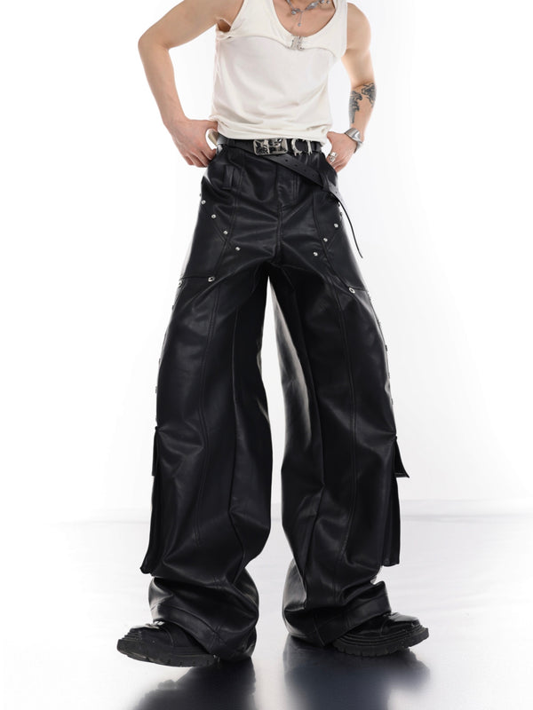 punk leather pants nc0133