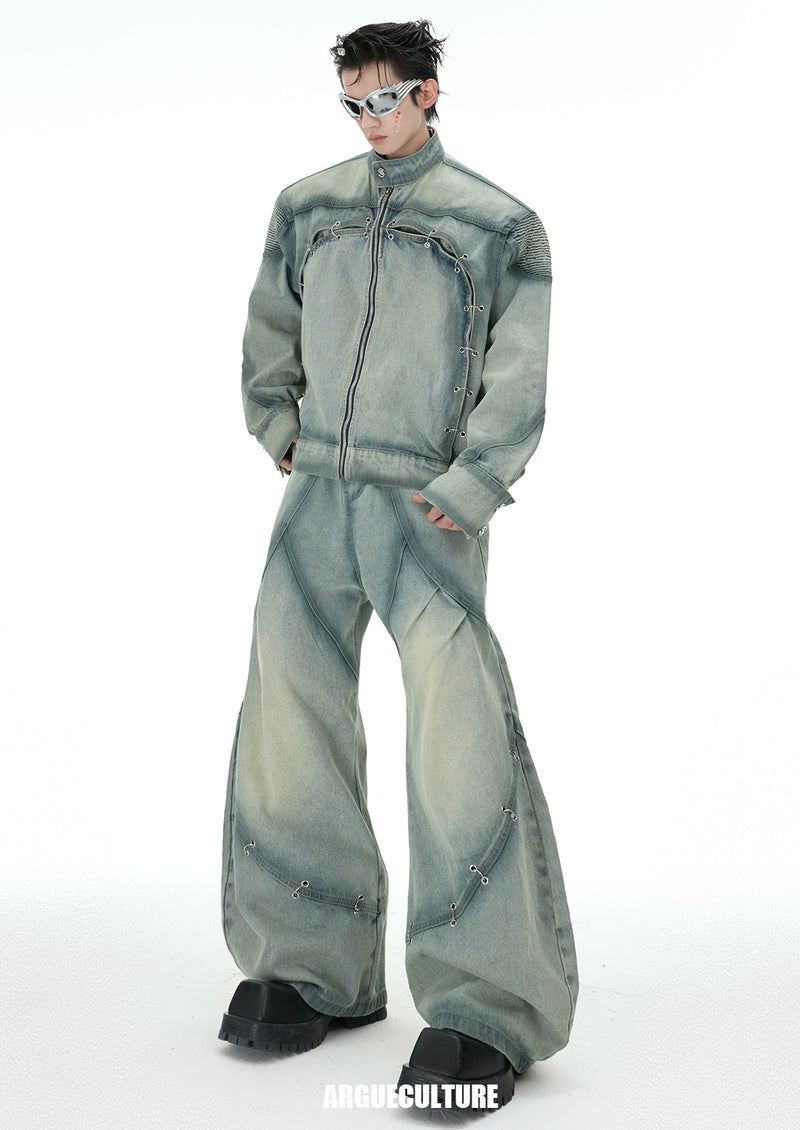 metal ring blocking denim pants nc0279 – NOCT