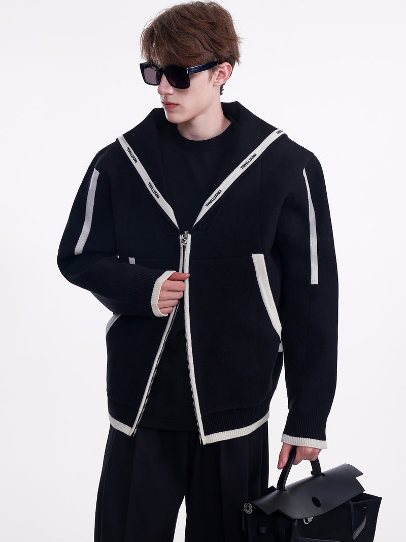 bicolor zip up hoodie nc0173