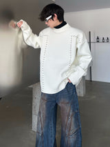 metal design high neck knit nc0237