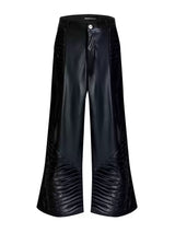 pleated leather niche pants nc0210