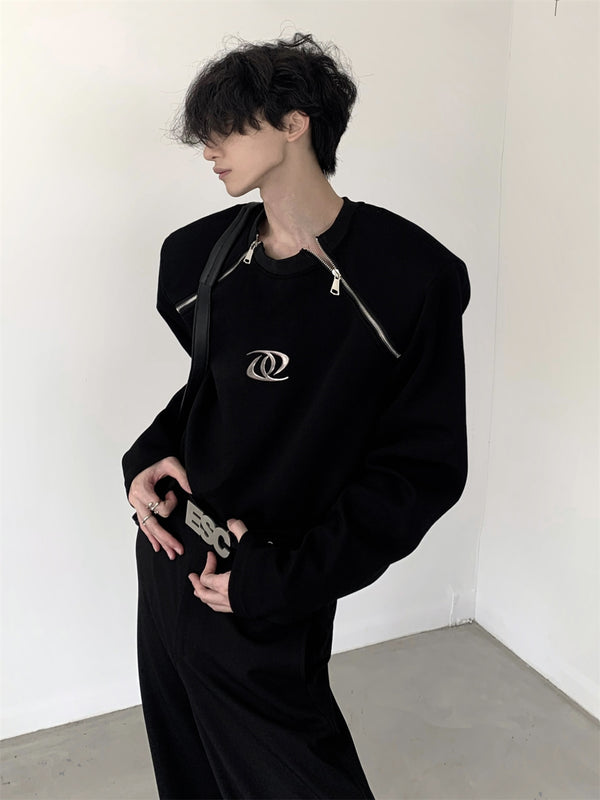 neck zip loose sweatshirts nc0107