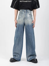 gloss coated denim pants nc0055