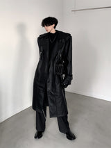 high end leather long coat nc0102