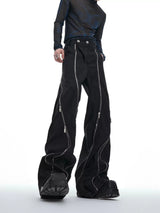 zip drape design pants nc0119