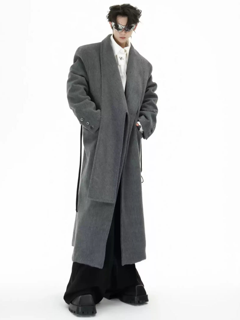 high end metal buckle wool coat nc0244