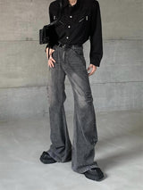 tuck flare denim pants nc0156