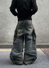 duty design vintage denim pants nc0204