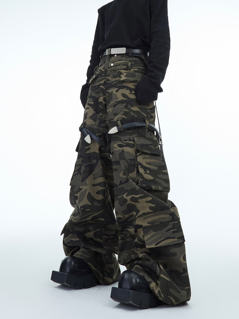 camouflage buckle pants nc0223