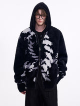 rope design monochrome zip-up knit nc0219