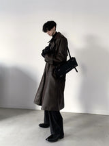 high end leather long coat nc0102