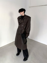 high end leather long coat nc0102